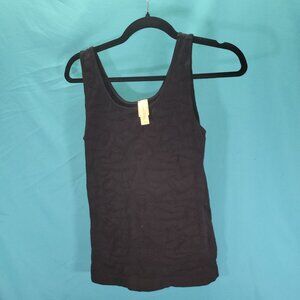 Aventura Womens Sleeveless Textured Black Tank Top S/M
